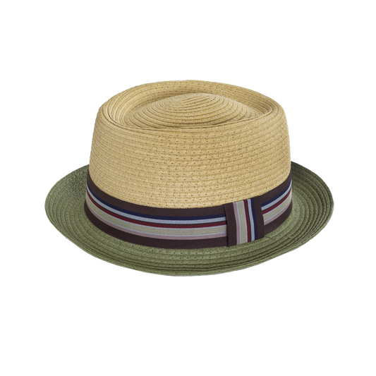 Two-Tone Porkpie Natural/Green / Medium