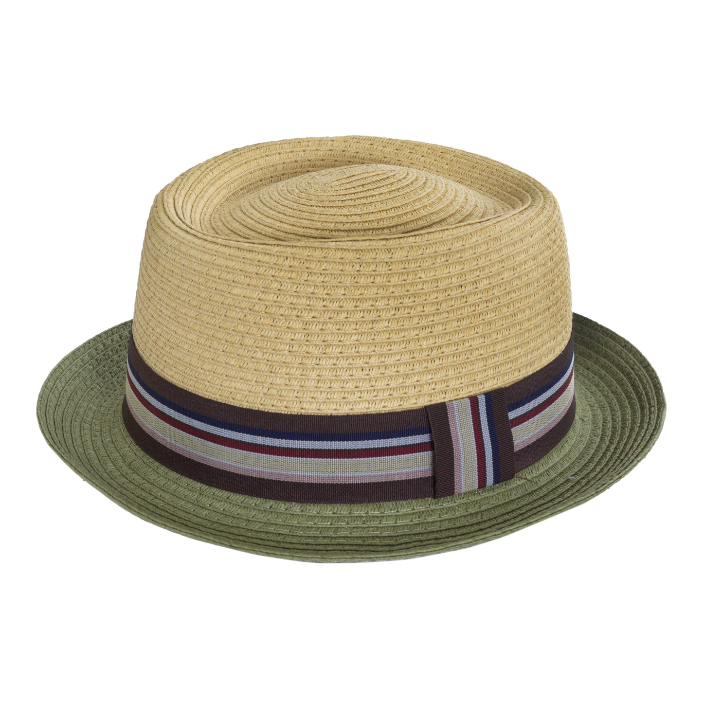 Two-Tone Porkpie Natural/Green / Medium