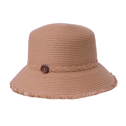 Bucket Hat with Fringe Natural