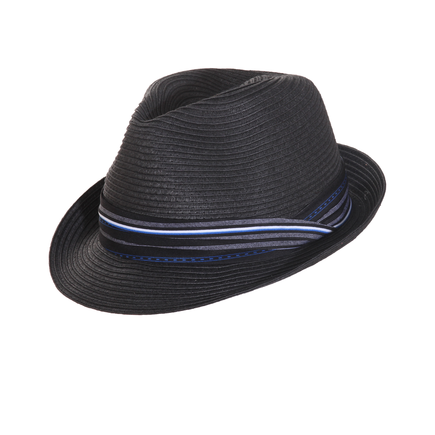 Stripe Band Fedora Black / Medium