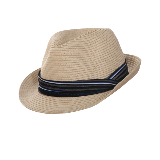 Stripe Band Fedora Natural / Medium