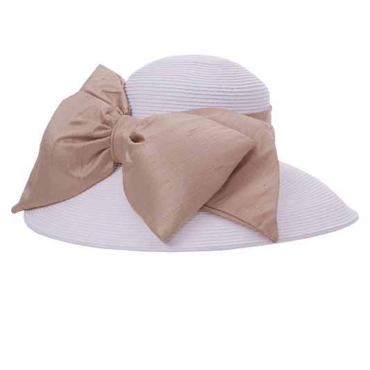 Puffy Silk Lampshade Natural/Black