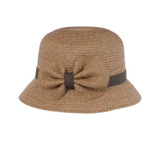 Heather Bow Cloche Natural/Red
