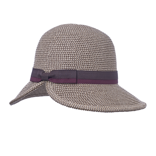 Packable Straw Flapper Natural/Navy