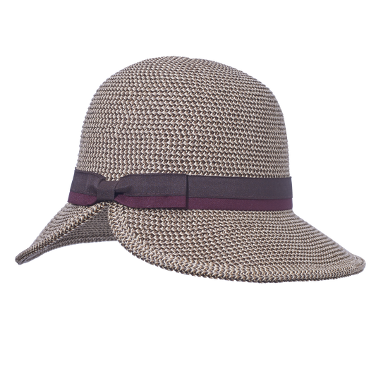 Packable Straw Flapper Natural/Navy