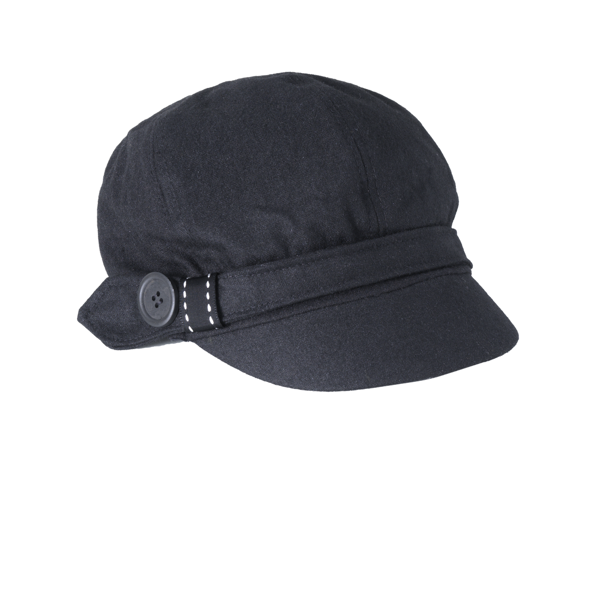 Wool Button Cabbie black