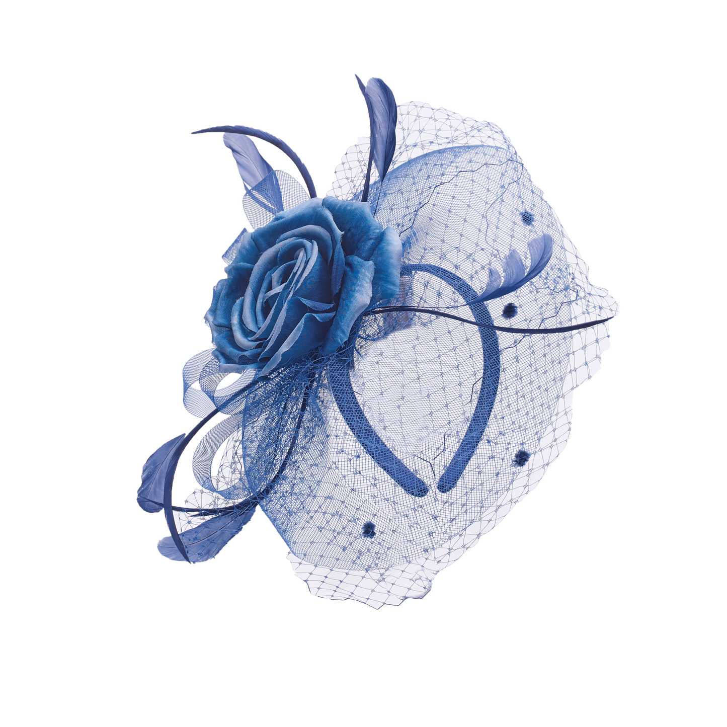 Silk Rose Fascinator Navy
