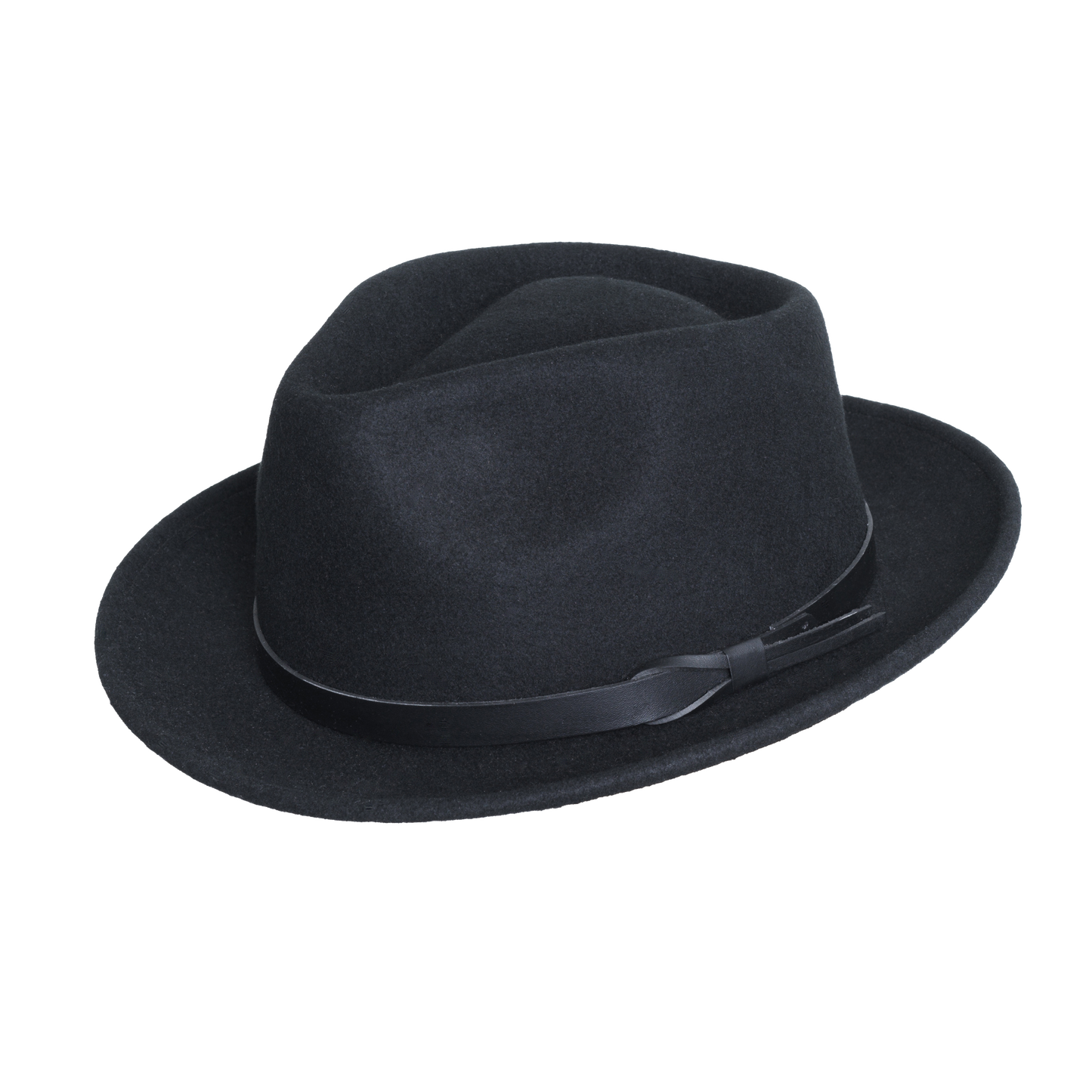 Felt Fedora with Leather Band Brown / Medium