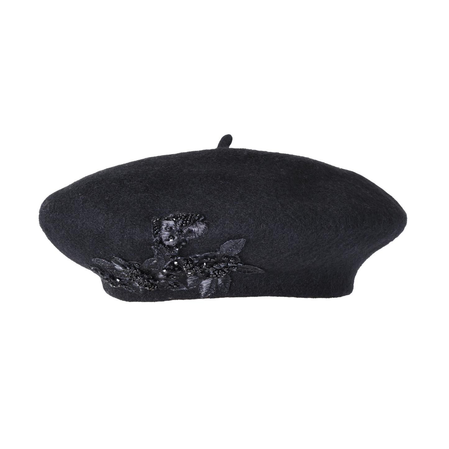 Beaded Beret Black