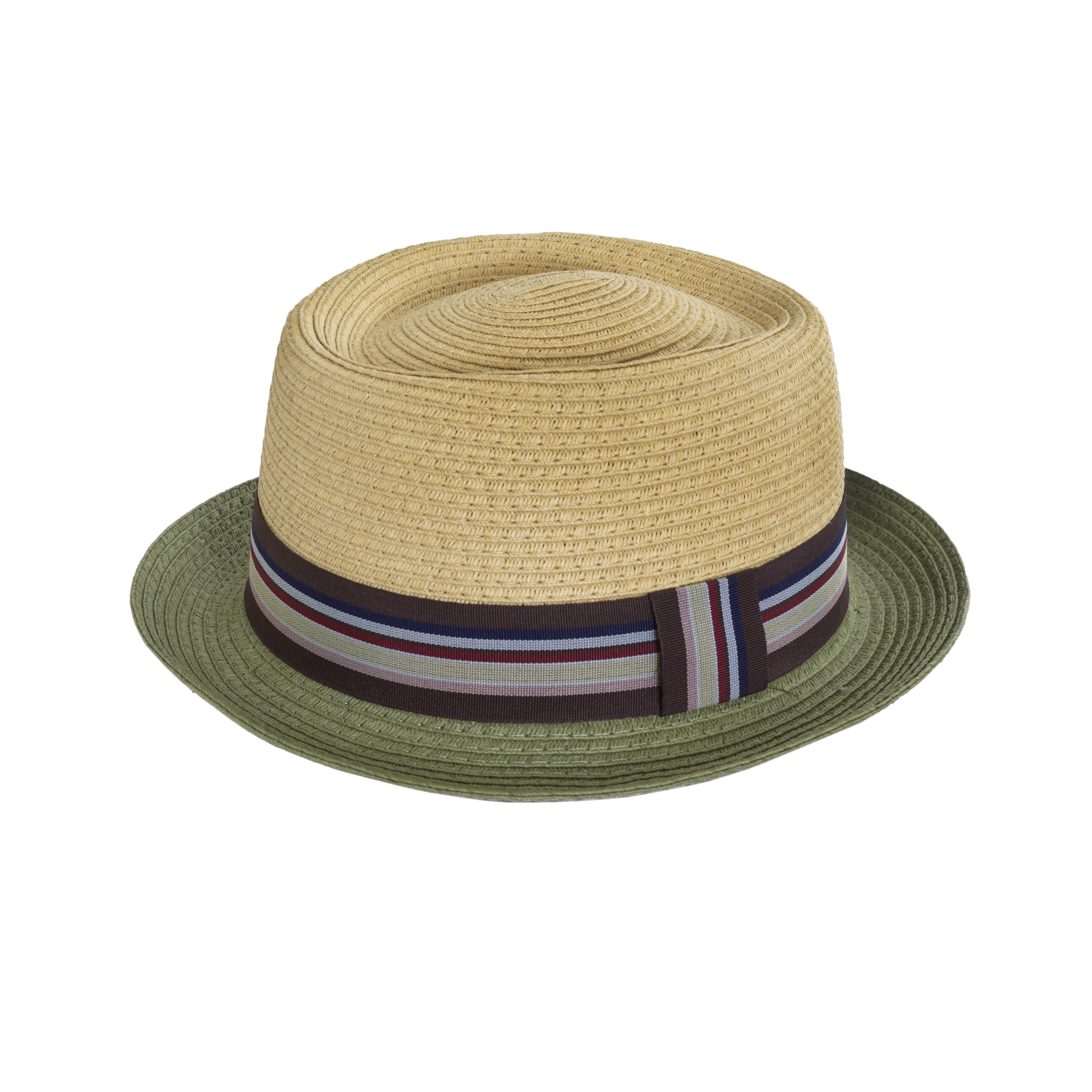 Two-Tone Porkpie Natural/Green / Medium