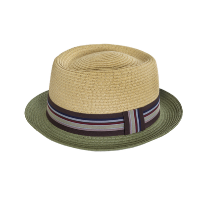 Two-Tone Porkpie Natural/Green / Medium