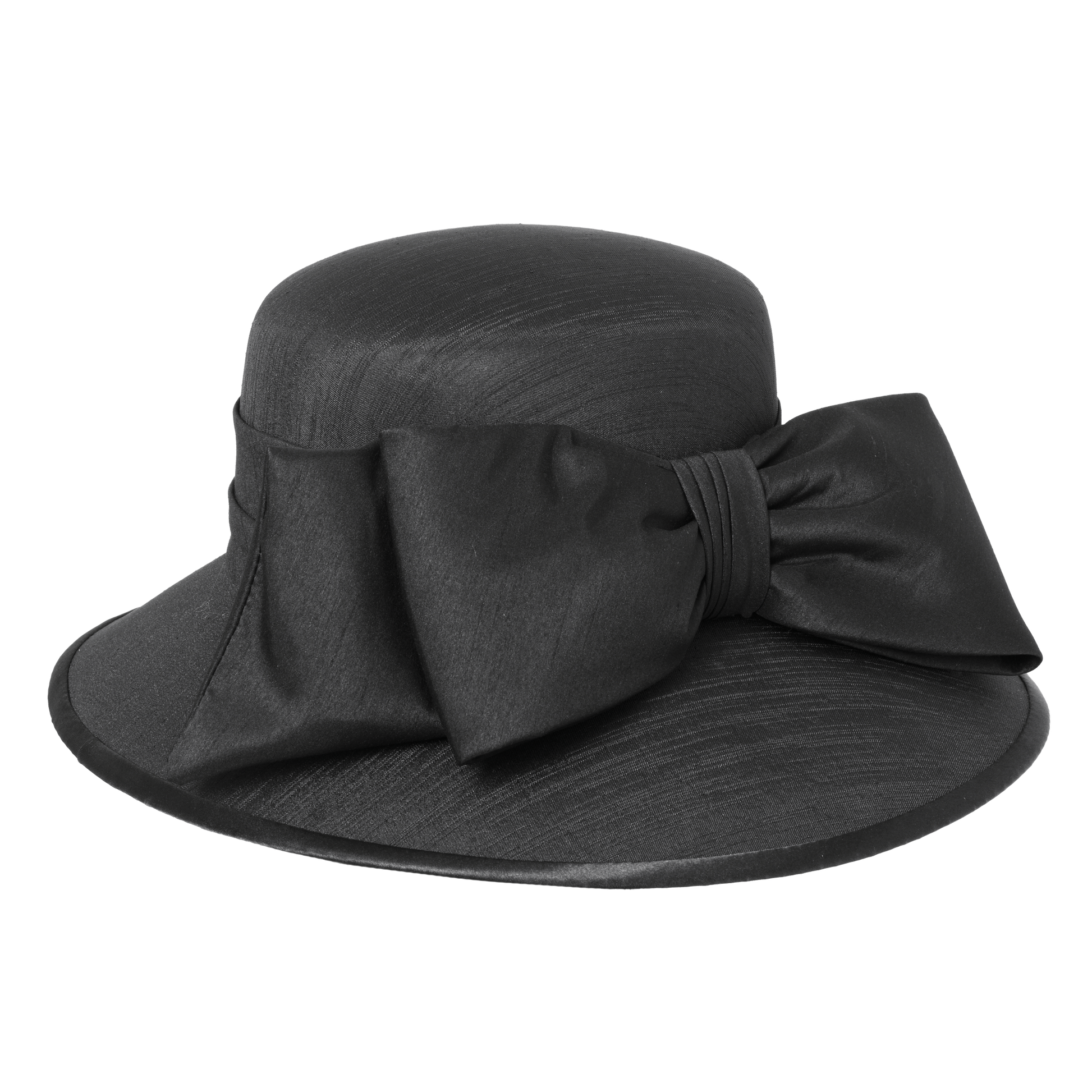 Shantung Bow Hatter Black