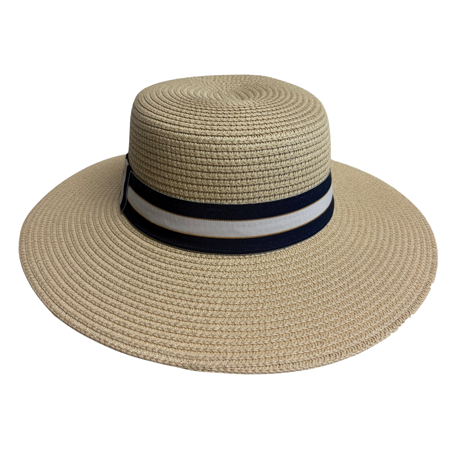 Nautical Stripe Boater Natural/Navy