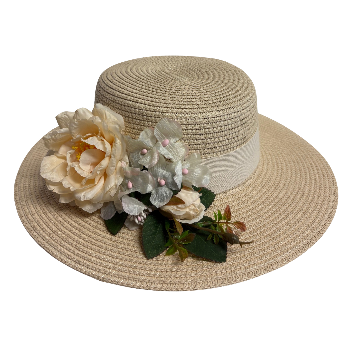 Rose Boater Natural/Cream