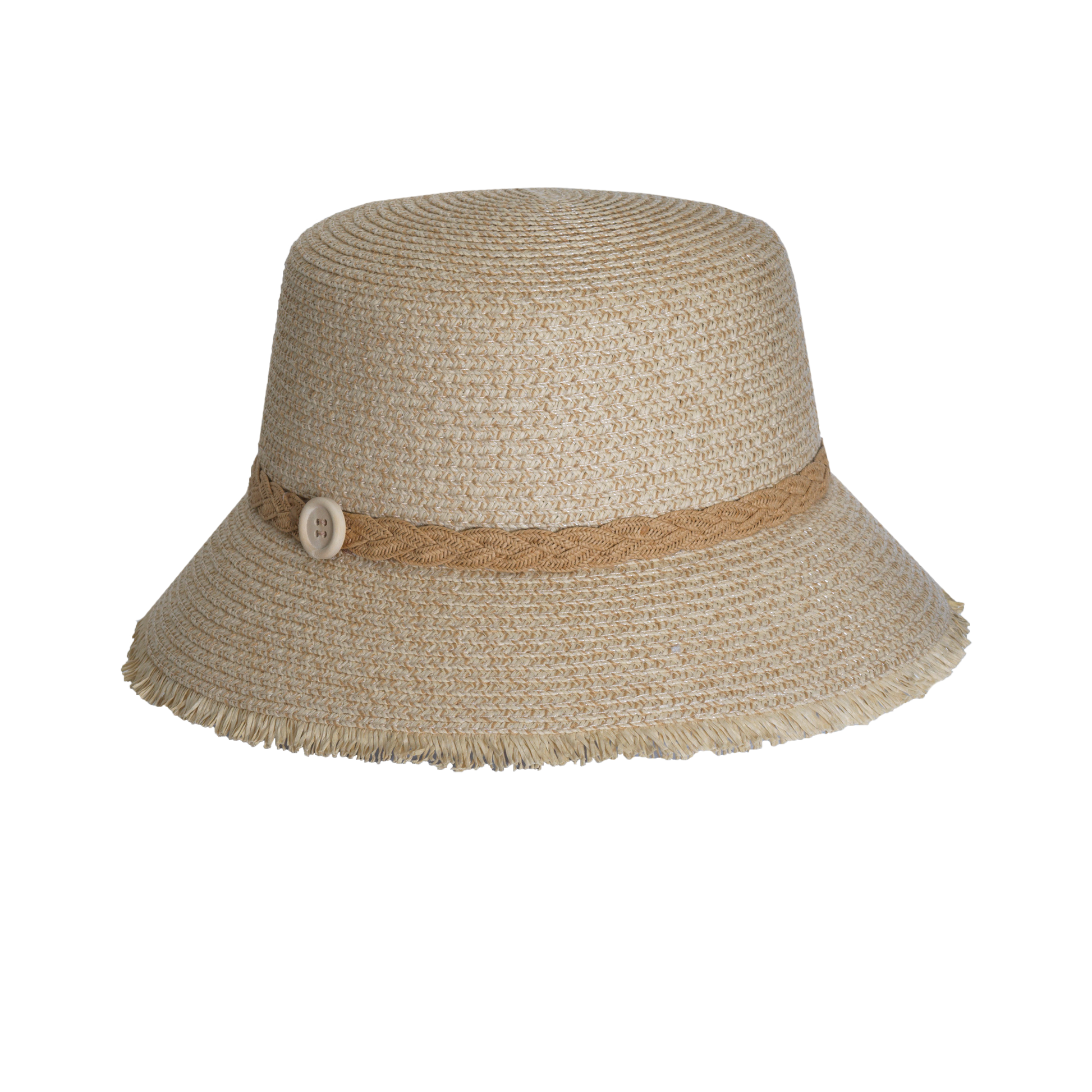 Bucket Hat with Fringe Natural