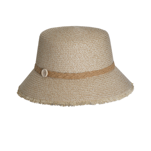 Bucket Hat with Fringe Natural