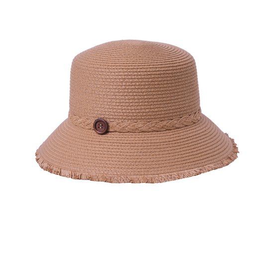Bucket Hat with Fringe Natural