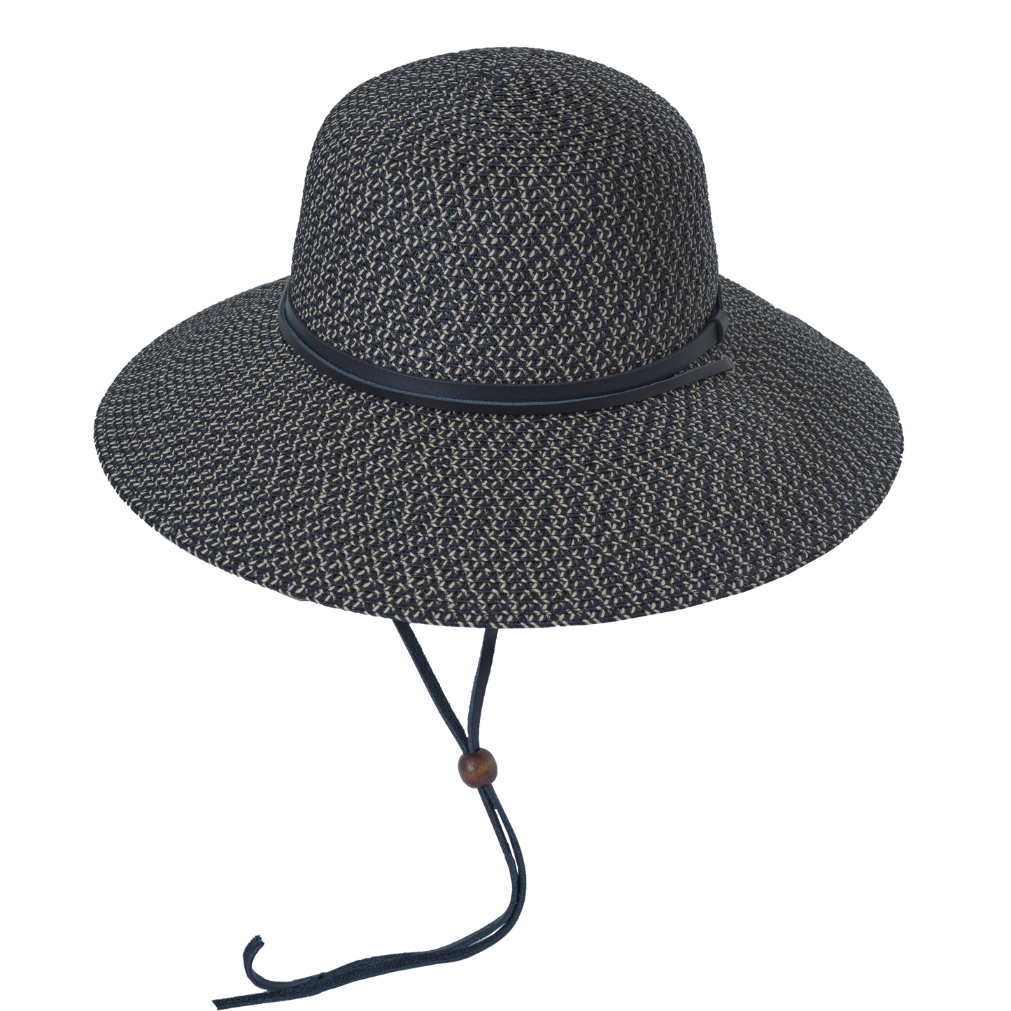 Leather Strap Sunhat Black