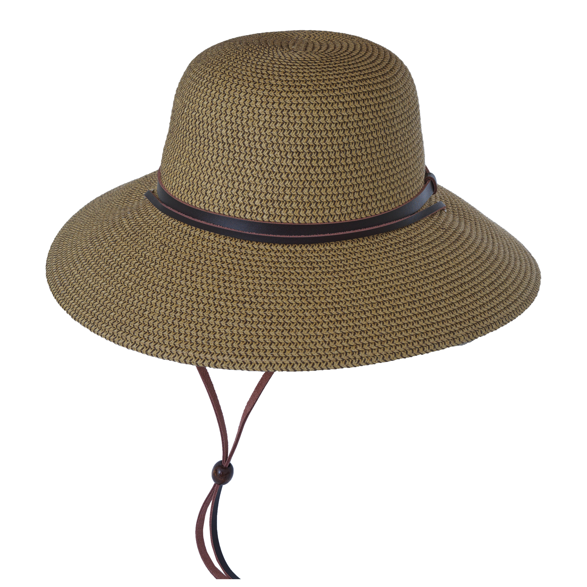 Leather Strap Sunhat Black