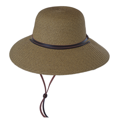 Leather Strap Sunhat Black