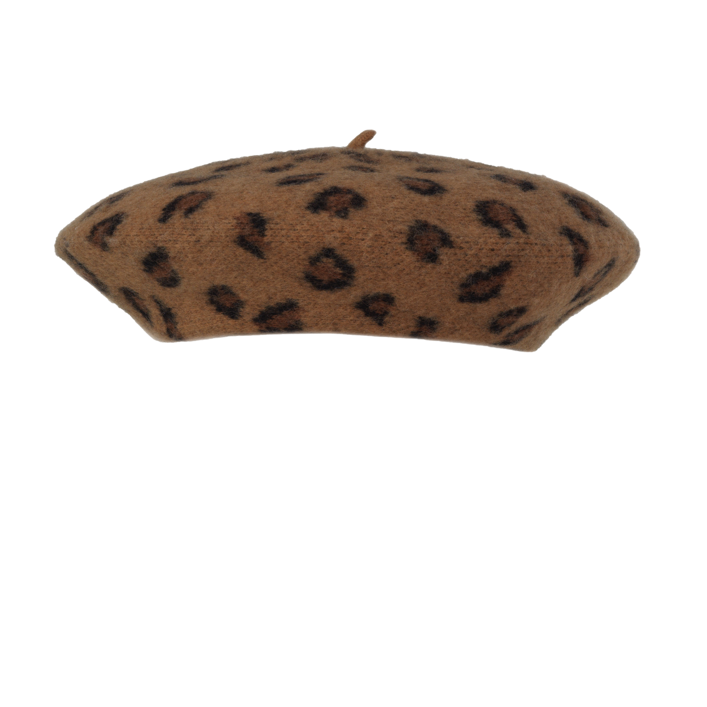 Leopard Knit Beret Brown