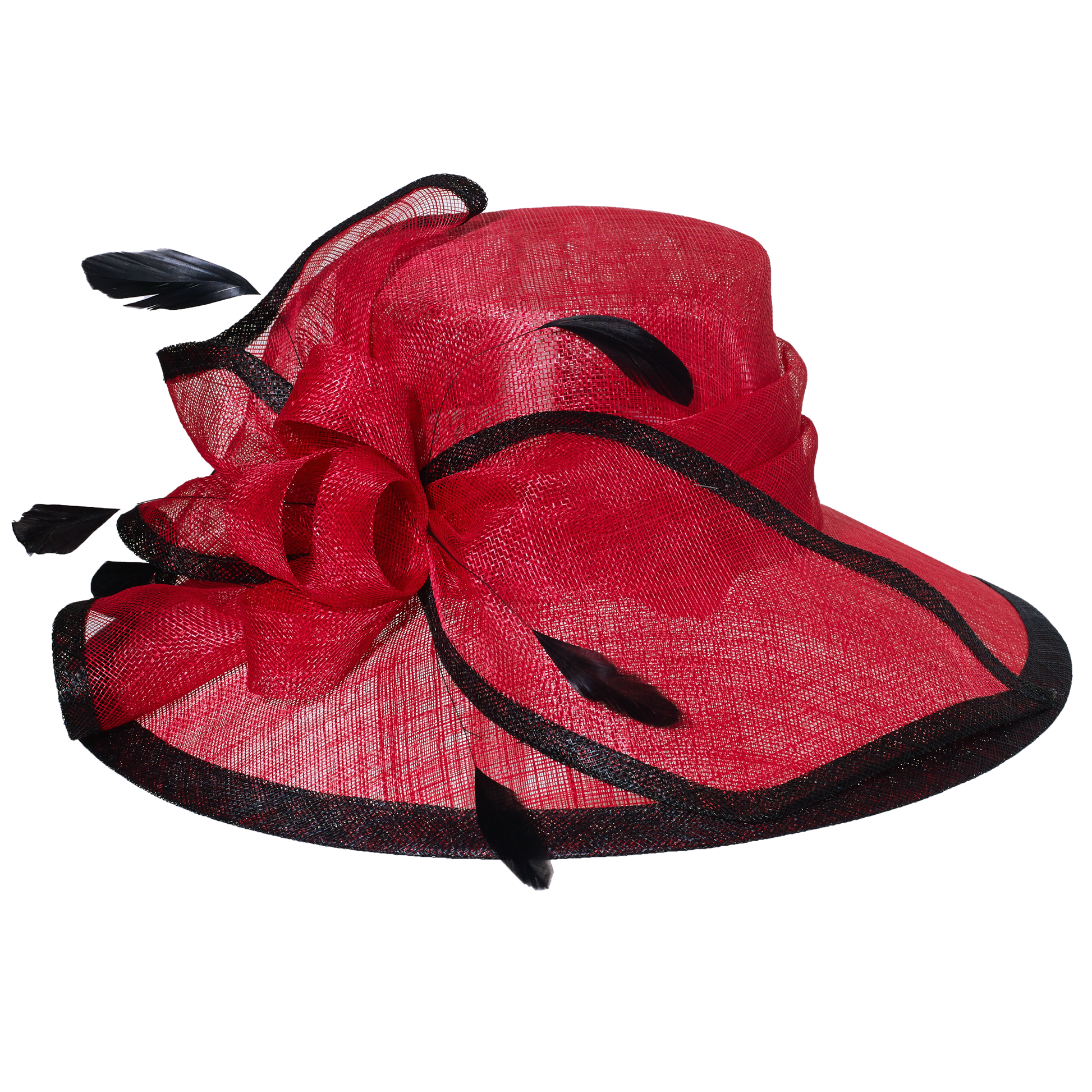 Sinamay Two Tone Red/Black