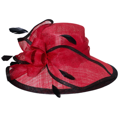 Sinamay Two Tone Red/Black