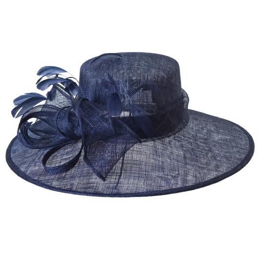 Wide Brim Sinamay Navy