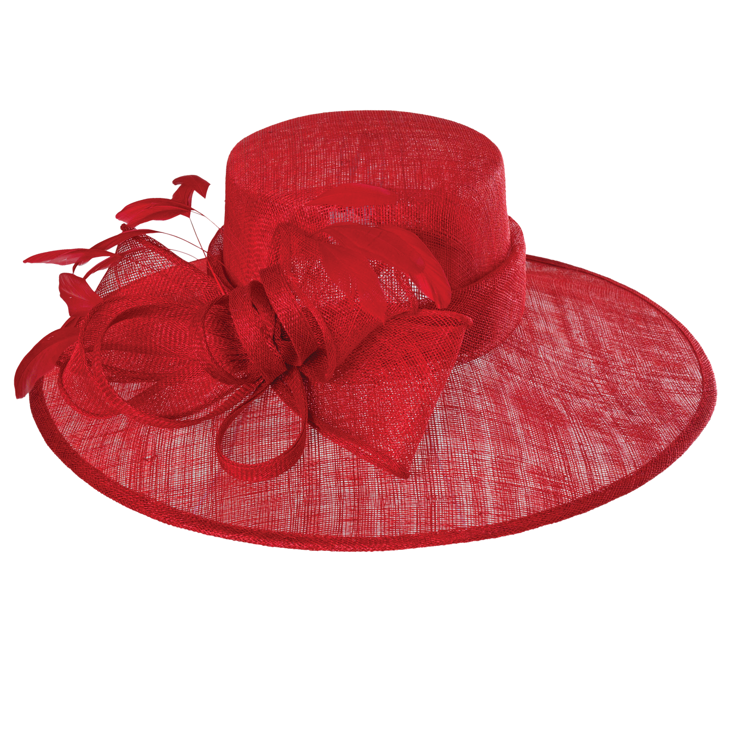 Wide Brim Sinamay Red