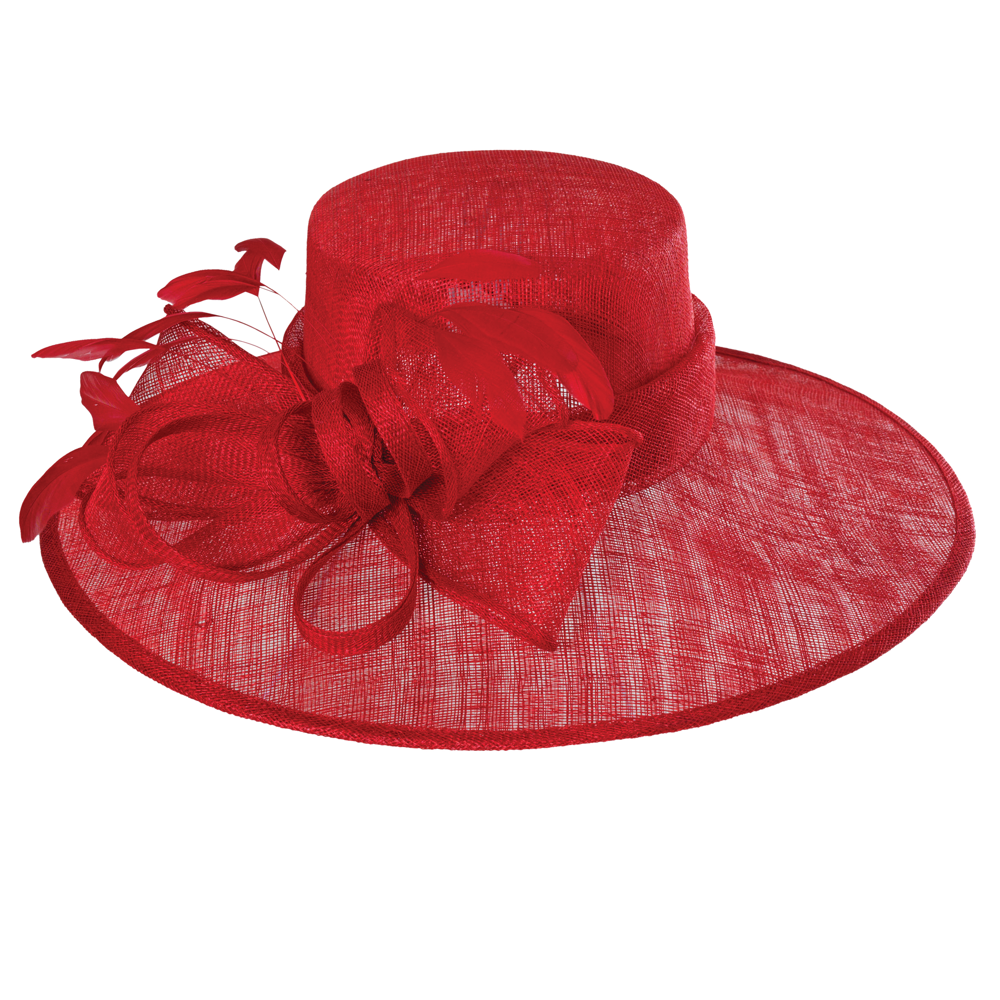 Wide Brim Sinamay Red