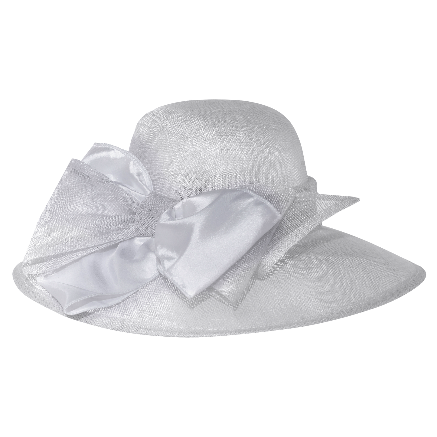 Satin Bow Sinamay White