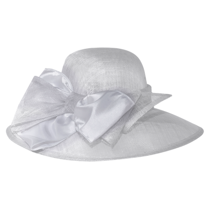 Satin Bow Sinamay White