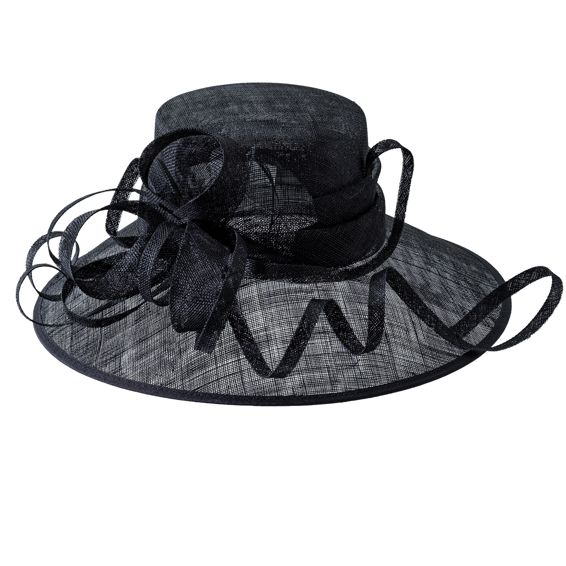 Sinamay Swirl Hatter Black