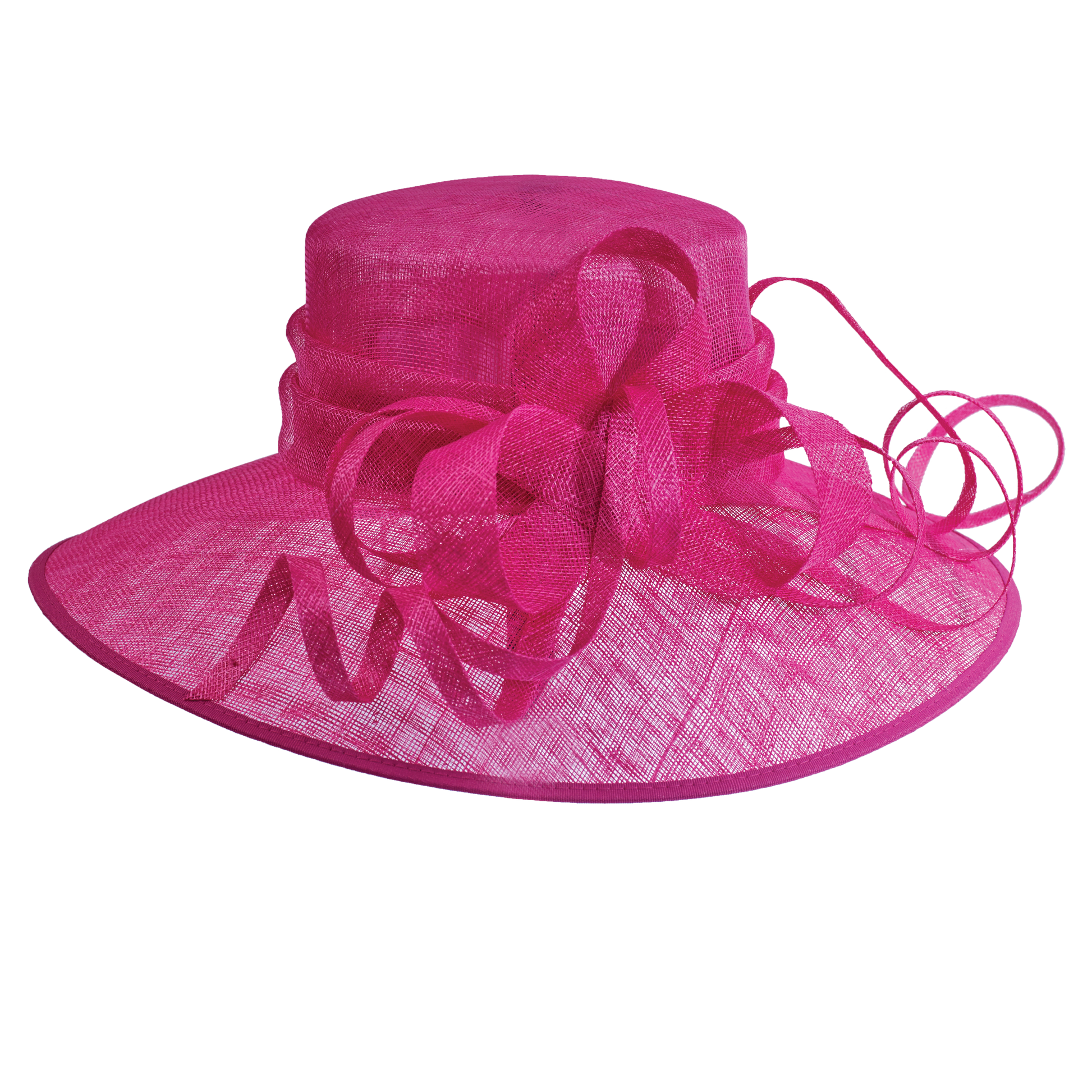 Sinamay Swirl Hatter Fuchsia