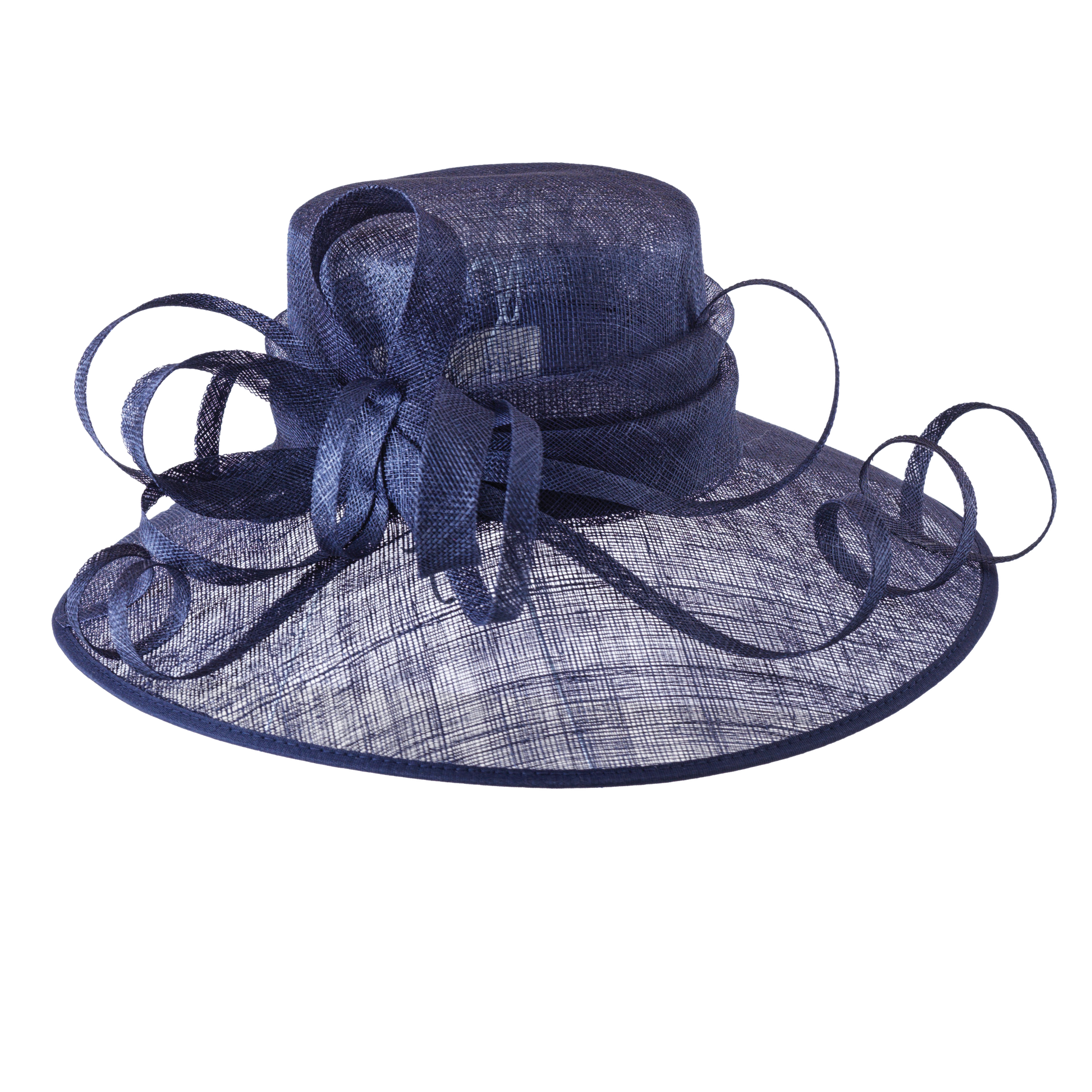 Sinamay Swirl Hatter Navy