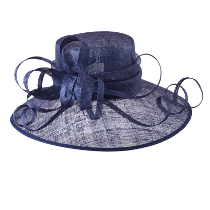 Sinamay Swirl Hatter Navy