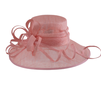 Sinamay Swirl Hatter Pink