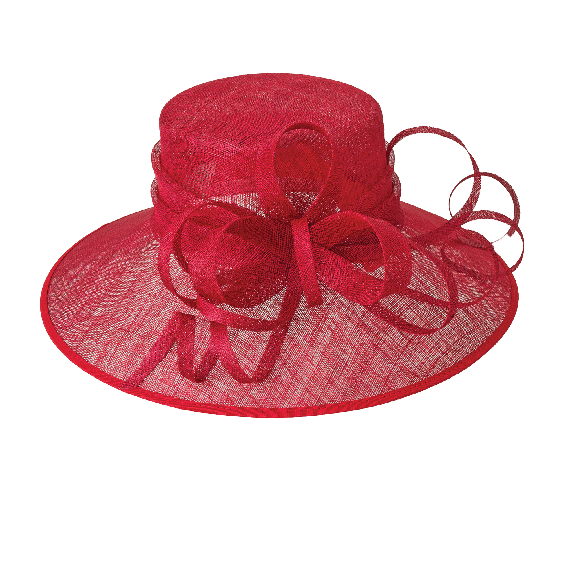 Sinamay Swirl Hatter Red