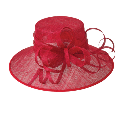 Sinamay Swirl Hatter Red