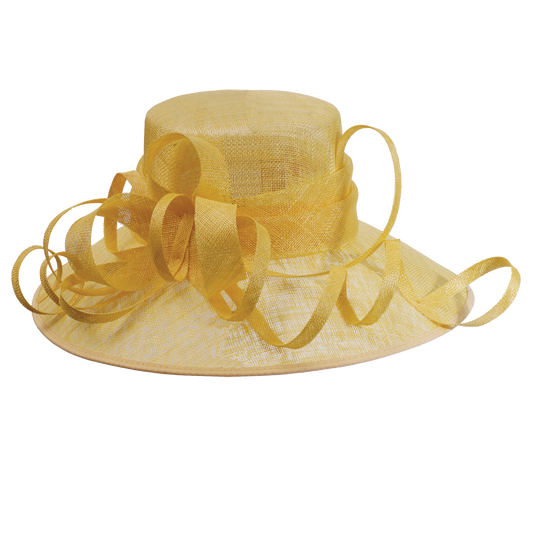 Sinamay Swirl Hatter Yellow