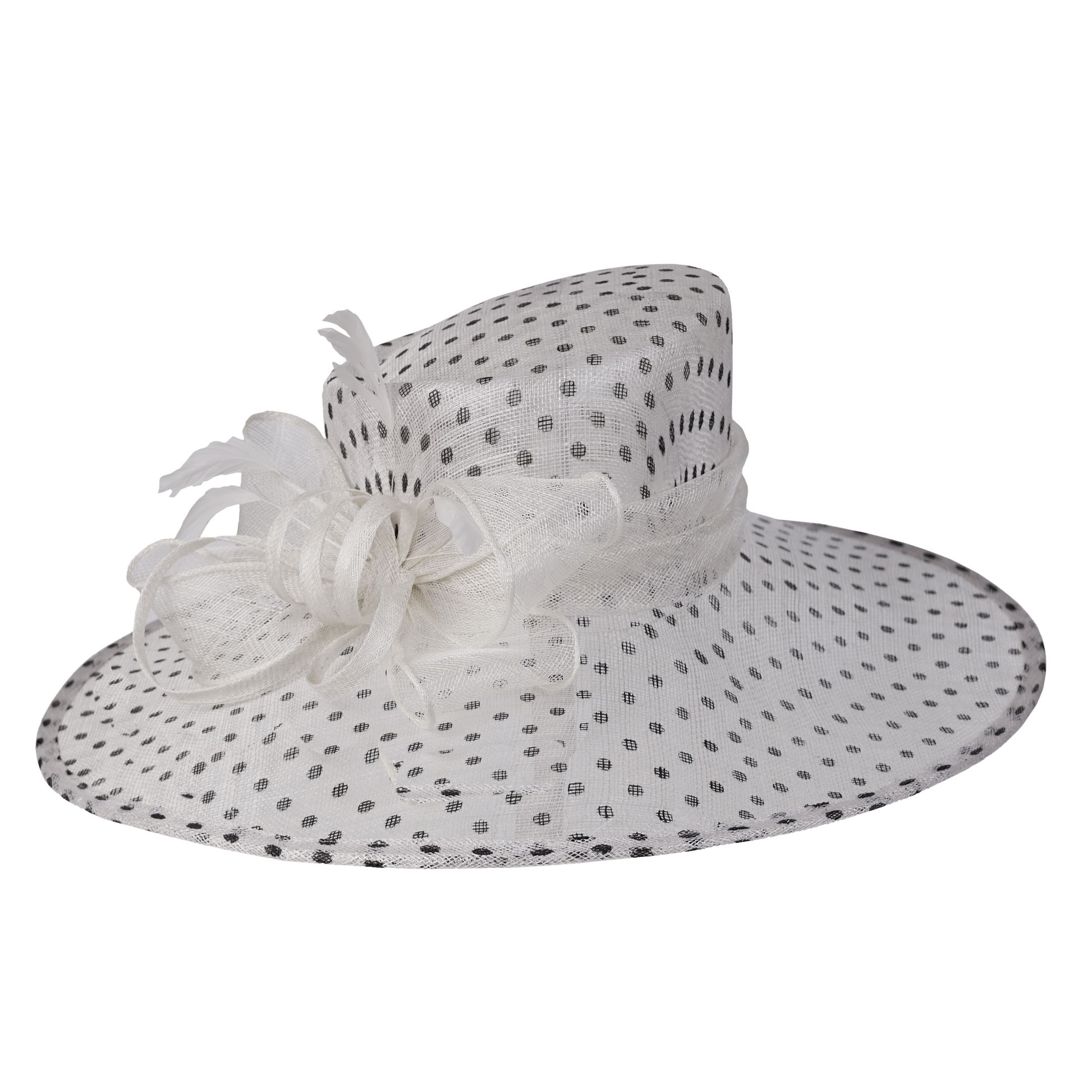 Dot Sinamay Hatter Ivory