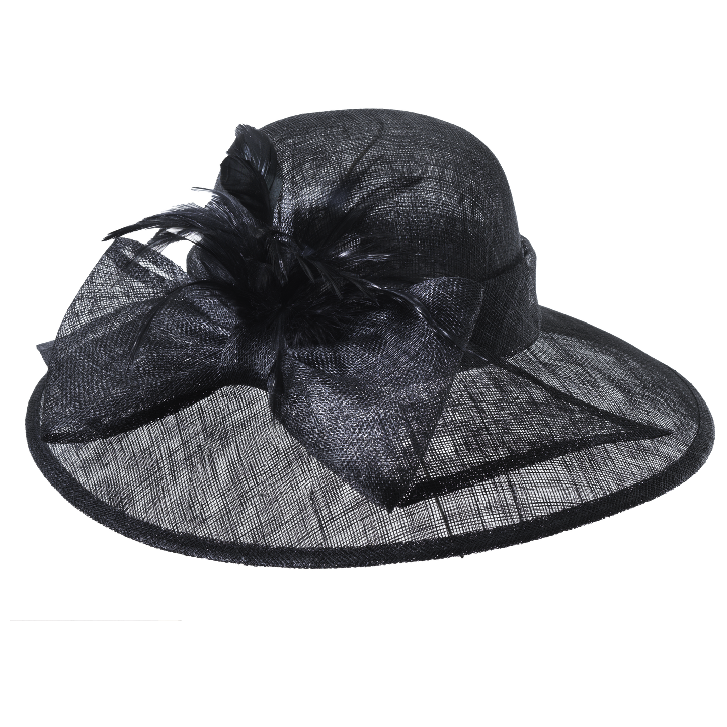 Feather Bow Sinamay Sunhat White
