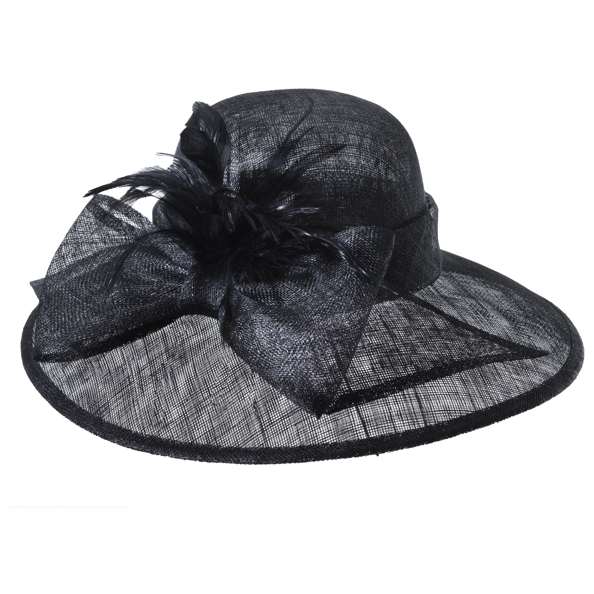 Feather Bow Sinamay Sunhat White
