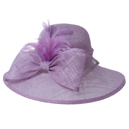 Feather Bow Sinamay Sunhat White