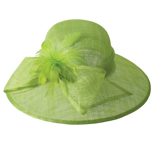 Feather Bow Sinamay Sunhat White
