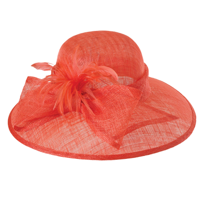 Feather Bow Sinamay Sunhat White