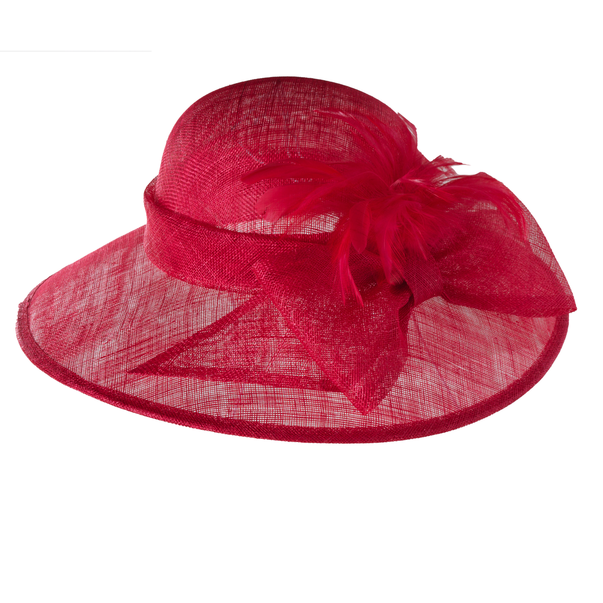 Feather Bow Sinamay Sunhat White