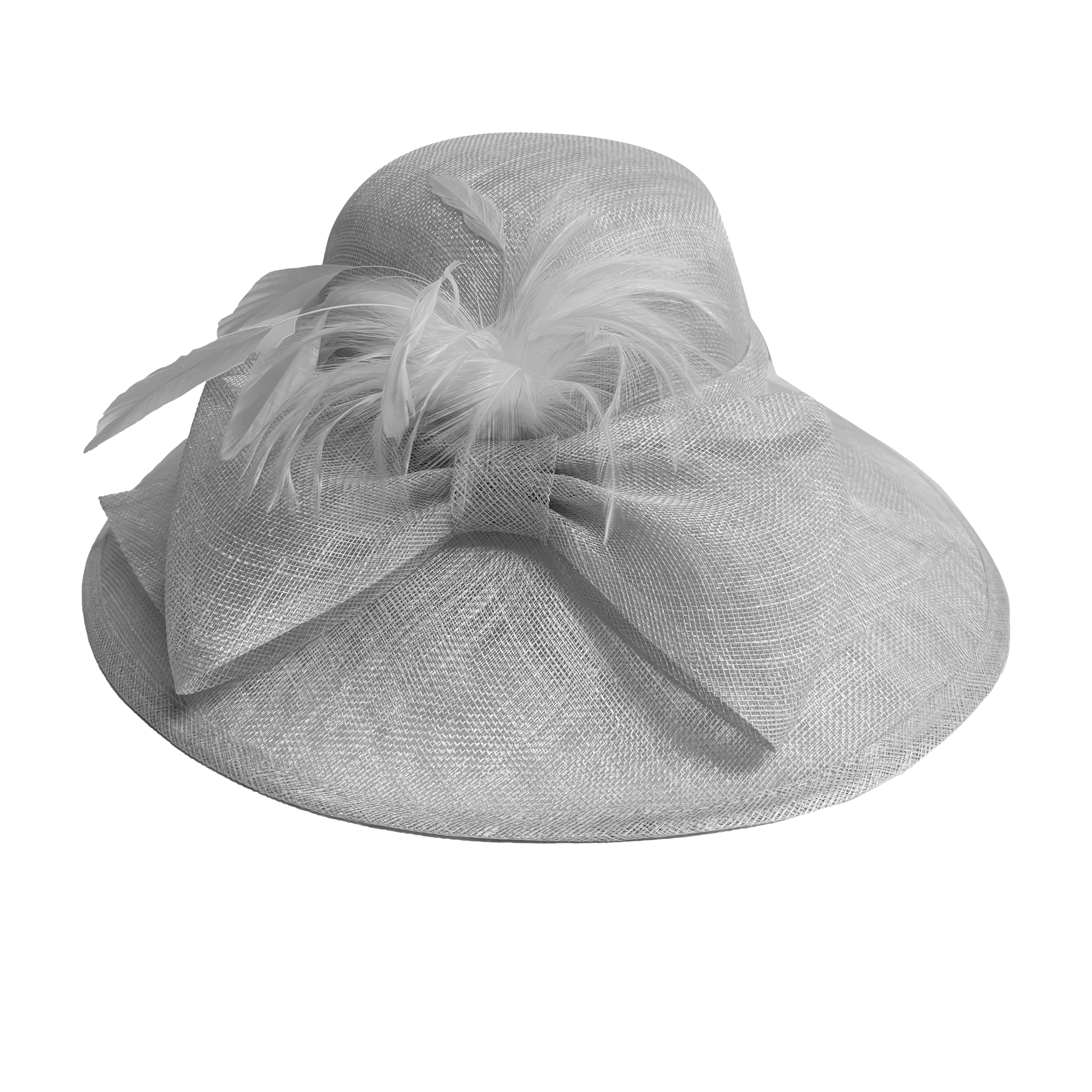 Feather Bow Sinamay Sunhat White