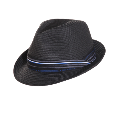 Stripe Band Fedora Black / Medium