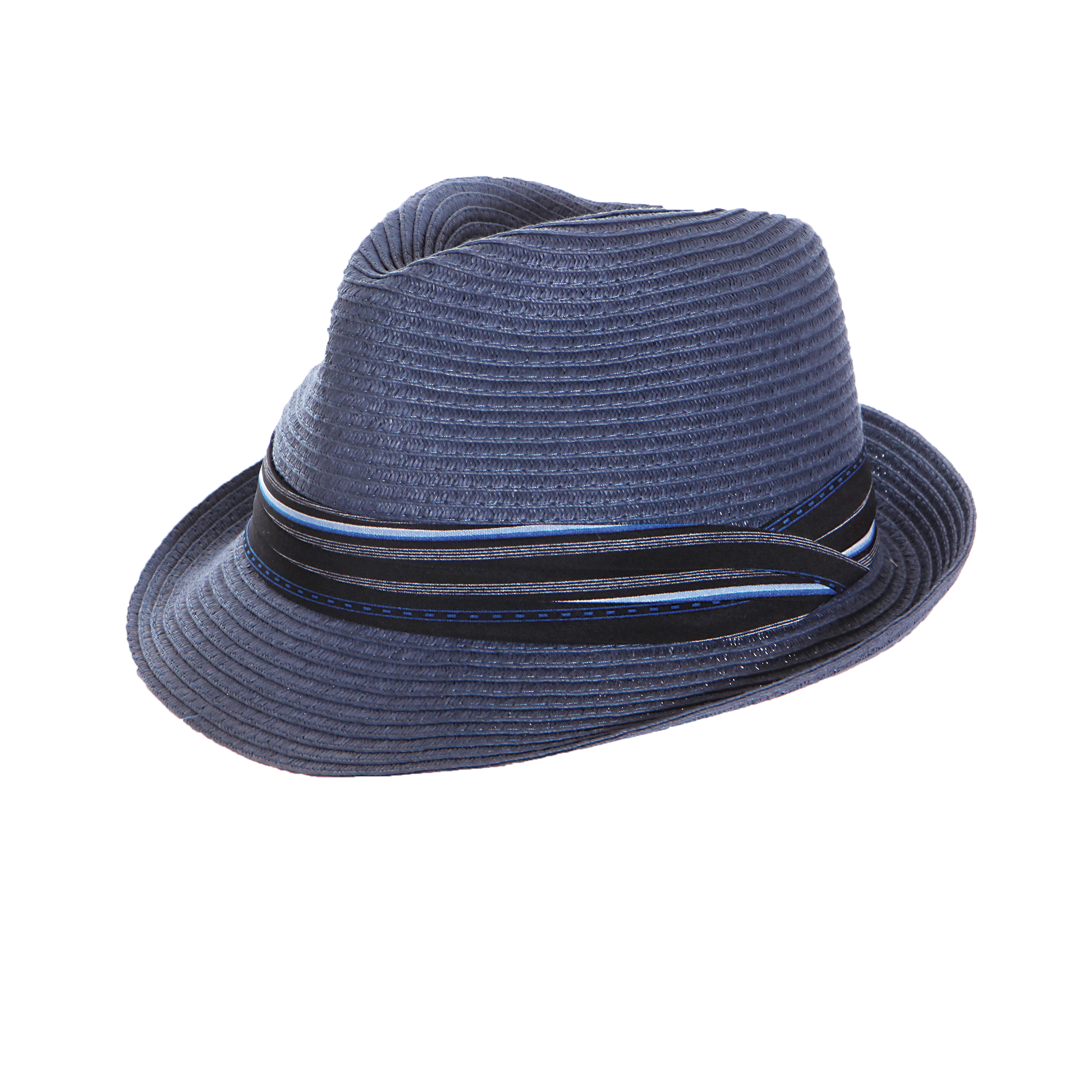Stripe Band Fedora Blue / Medium